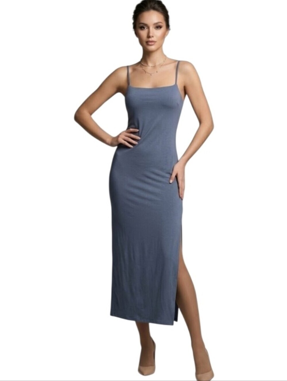 Francesca's Collections Dusty Purple Spaghetti Strap Maxi Dress NWT